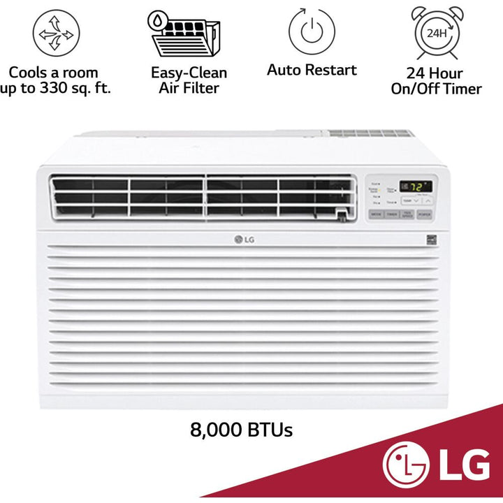 7,800 BTU Through-The-Wall Air Conditioner with Remote, Cools up to 330 Sq. Ft., ENERGY STAR®, 3 Cool & Fan Speeds, Universal Design Fits Most Sleeves, 115V