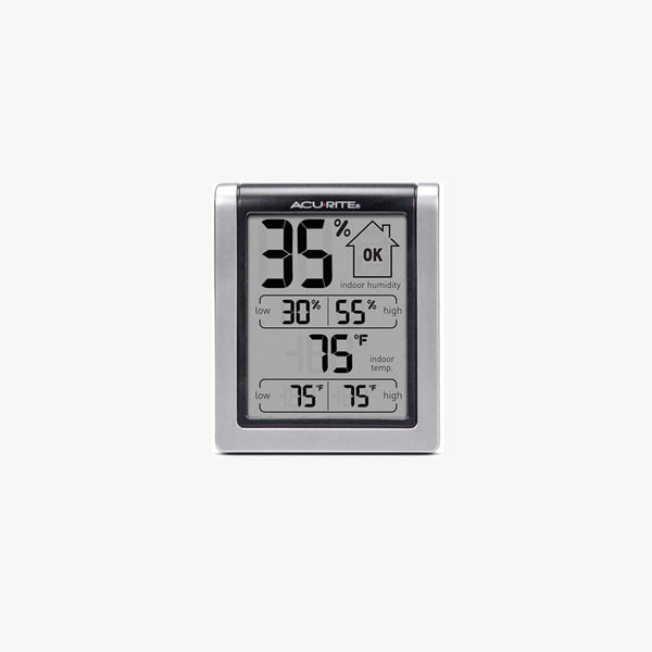 Acurite 00613 Digital Hygrometer & Indoor Thermometer Pre-Calibrated Humidity Gauge, 3" H X 2.5" W X 1.3" D, Black