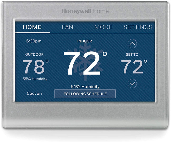 RTH9585WF Wi-Fi Smart Color Thermostat, 7 Day Programmable, Touch Screen, Energy Star, Alexa Ready, C-Wire Required, Not Compatible with Line Volt Heating