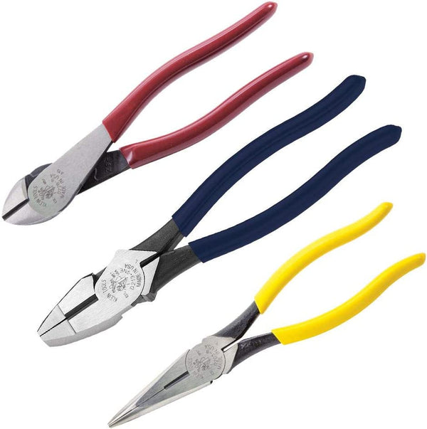 80020 Tool Set with Lineman'S Pliers, Diagonal Cutters, and Long Nose Pliers, with Induction Hardened Knives, 3-Piece