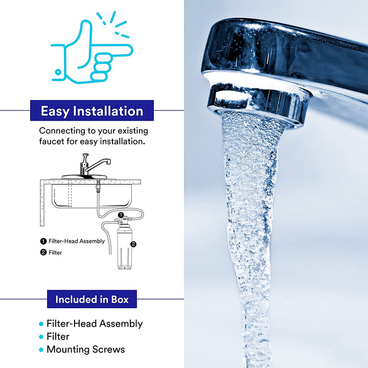 Whole House Sanitary Quick Change Water Filter System AP902, Reduces Sediment & 3M under Sink Full Flow Drinking Water Filter System 3MFF100, Sanitary Quick Change