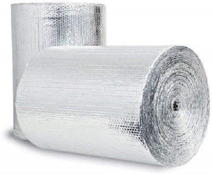 Double Sided Reflective Heat Radiant Barrier Aluminum Foil Insulation (1/4 Thick R8 Double Poly-Air) Roll: Walls Attics Air Ducts Windows Radiators HVAC Garages + More (12" X 25')