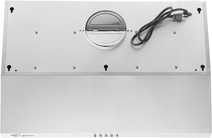 30" under Cabinet Range Hood Ultra Slim-Ducted Exhaust Kitchen Vent with Push Button Controls-Dual Sealed Aluminum Motor-Permanent Filters Leds Light in Stainless Steel