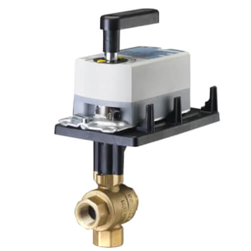 1" NPT 3-Way Ball Valve Assembly w/ GDE131.1P Actuator (25 Cv)