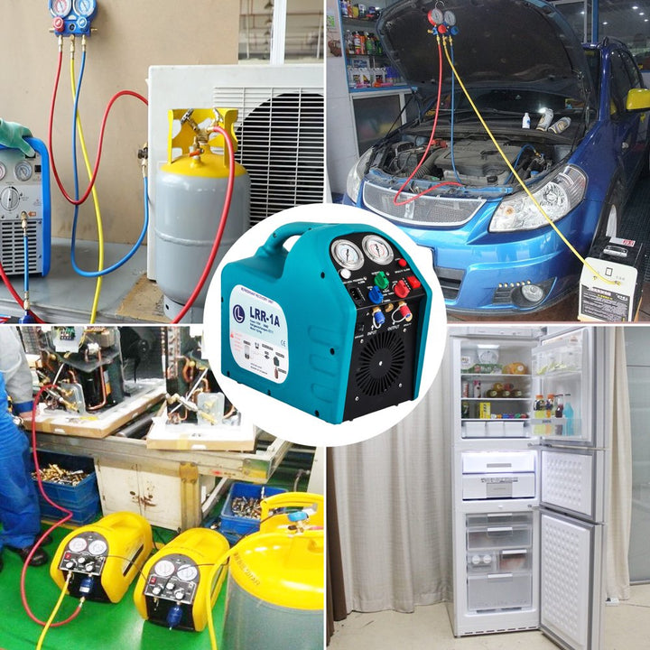 1/2Hp Refrigerant Recovery Machine Portable 115V AC Refrigerant Recycling Machine Automotive HVAC 558Psi Refrigerant Recovery Unit Air Conditioning Repair Tool (115V)