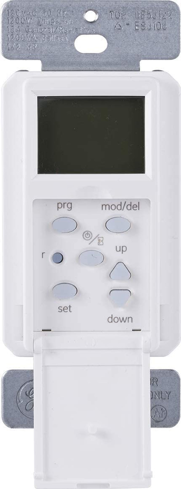 GE Home Electrical Sunsmart In-Wall Digital Timer, Daily On/Off Times, Programmable Settings, Sunset/Sunrise Presets, Vacation Security, White Almond Paddles Included, for Lights, Fans, Heaters 32787
