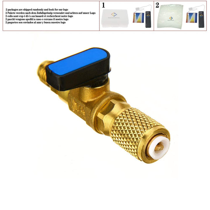 1PC HVAC A/C Straight Shut-Off Ball Valve Adapter Tool for R410A R134A 1/4'' Auto Air Condition Refrigeration Tools