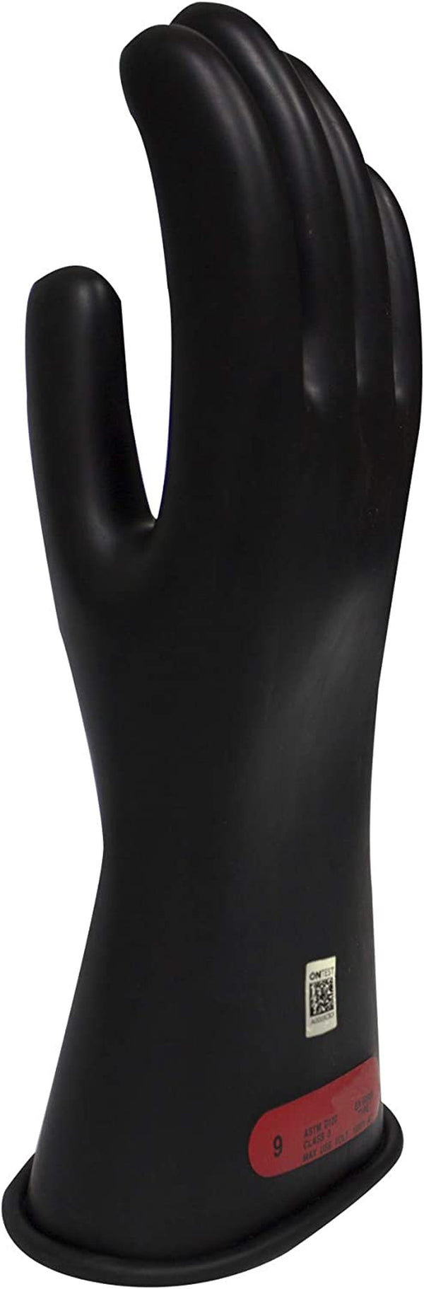 Class 0 Black Rubber Voltage Insulating Gloves, Max. Use Voltage 1000V AC/1500V DC (GC0B11)