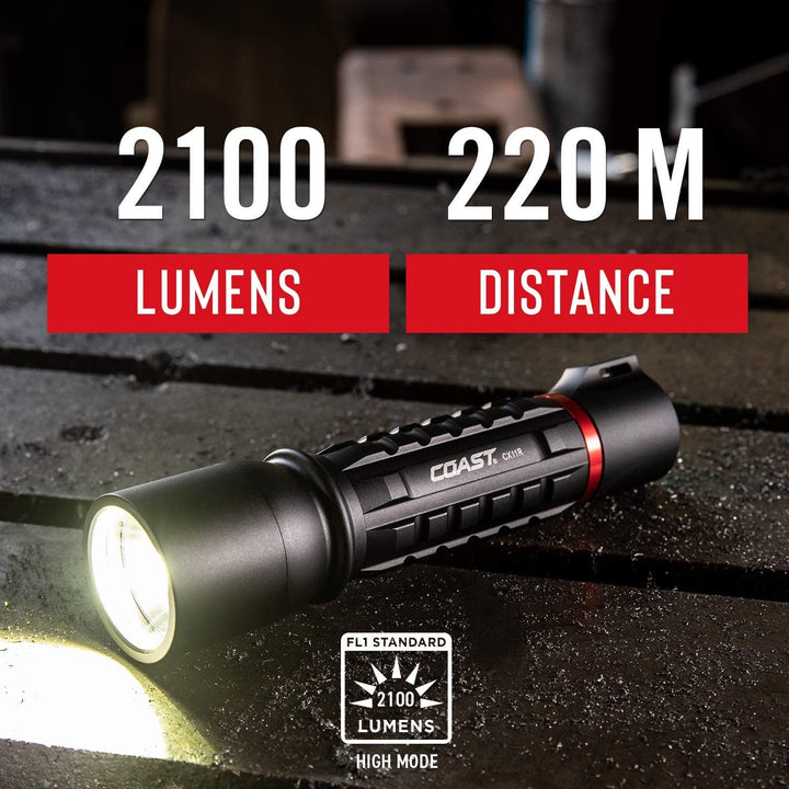 XP11R Rechargeable Dual Power LED Flashlight, 2100 Lumens