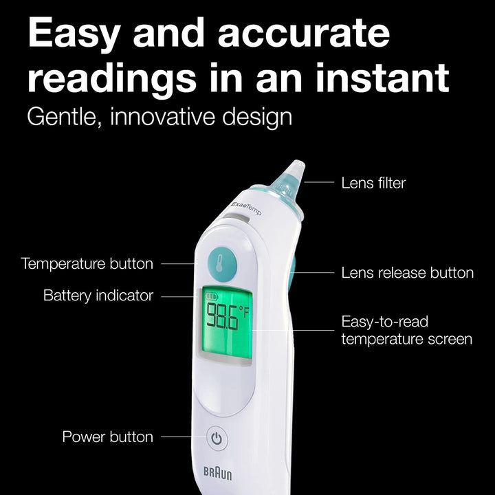 Thermoscan 6, IRT6515 – Digital Ear Thermometer for Adults, Babies, Toddlers and Kids – Fast, Gentle, and Accurate with Color Coded Results