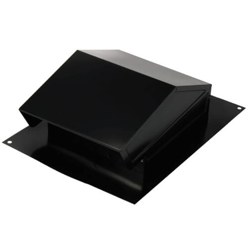 Steel Roof Cap for<br>6" Round Ducting w/ Backdraft Damper (Black)