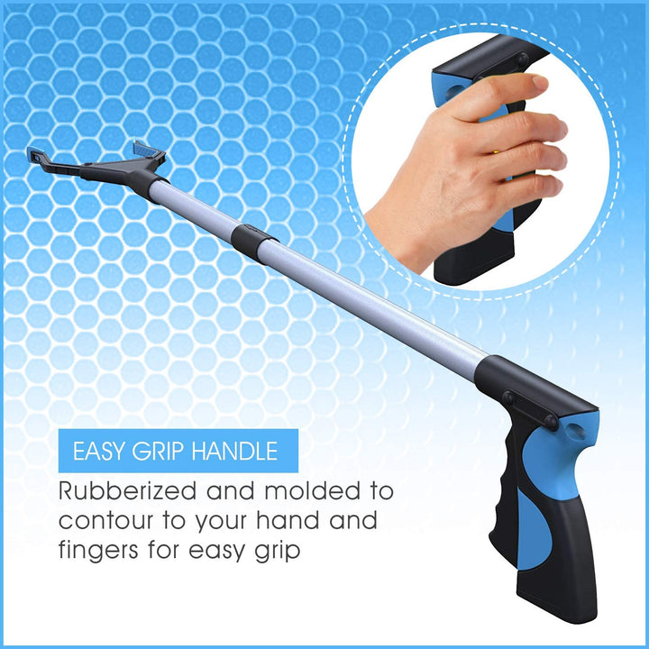 Fiplus Powergrip T9, Grabber Tool, Wide Jaw, Foldable, Steel Cable, with 96 Grip Points for Firm Grip, 32" with Magnet,