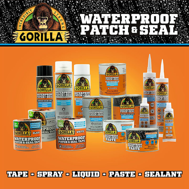 Gorilla Waterproof Patch & Seal Rubberized Sealant Paste, White, 1 Pound Can (Pack of 1)