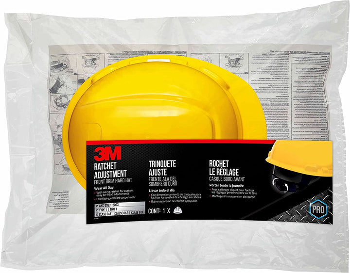 Non-Vented Hard Hat with Ratchet Adjustment, Yellow