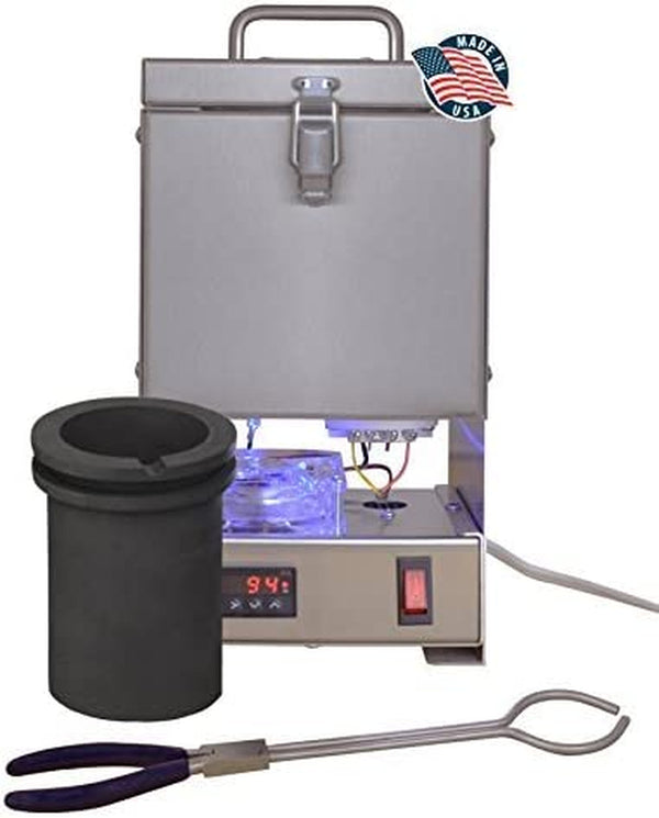 Tabletop Quikmelt 120Oz PRO-120 Stainless Steel Electric Melting Furnace W/Tongs & Crucible for Gold Silver Precious and Non Precious Metal Jewelry Making Foundry Furnace Kiln-120 Volt Metal Smelter