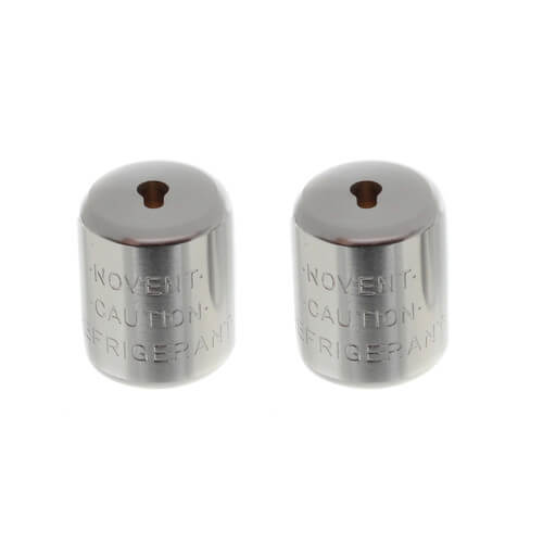 R410 1/4" Novent Locking Refrigerant Caps, Silver (2 Pack)