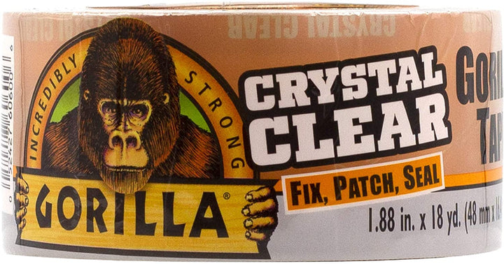 Gorilla Crystal Clear Repair Duct Tape, 1.88” X 18 Yd, Clear, (Pack of 1)