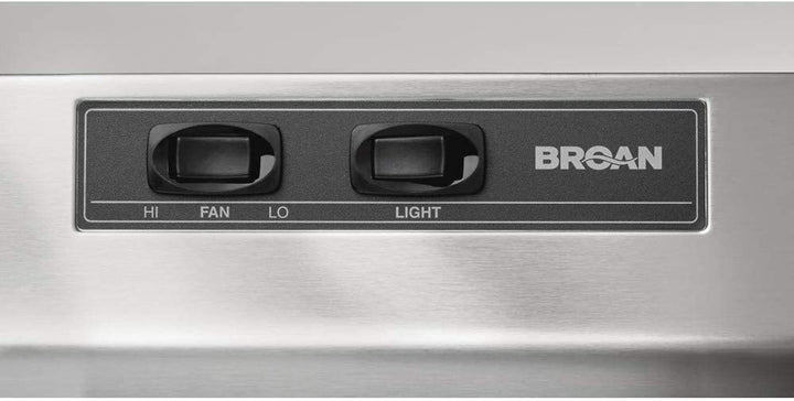 Broan- Nutone 403004 Under- Cabinet Ducted Range Hood with 2-Speed Exhaust Fan and Light, 30-Inch, Stainless Steel