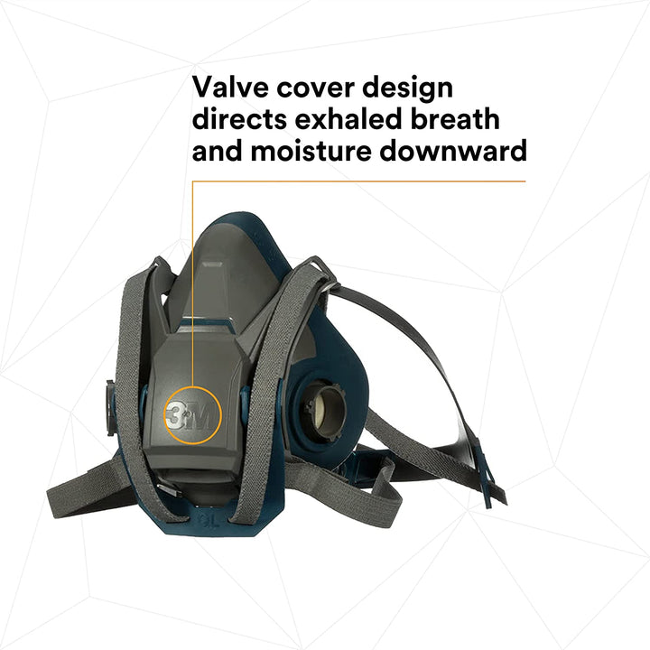 Rugged Comfort Quick Latch Half Facepiece Reusable Respirator 6503QL, Gases, Vapors, Dust, Large