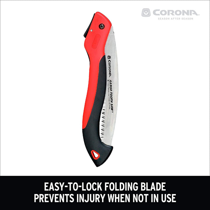 Corona Tools 10-Inch Razortooth Folding Saw | Pruning Saw Designed for Single-Hand Use | Curved Blade Hand Saw | Cuts Branches up to 6" in Diameter | RS 7265D
