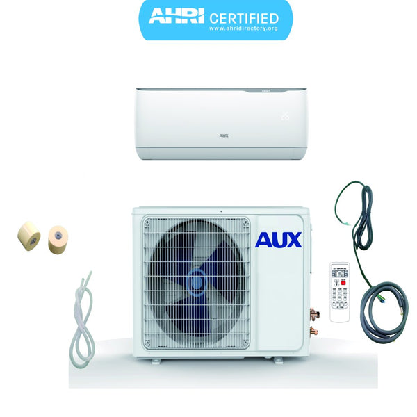 AUX 12,000 BTU Ductless Mini Split Air Conditioner with Heat Pump, 17 SEER, J-Smart, 115V, 1Ton, 12Ft with KIT, Wall Mount, (Room Size : 400 ~ 600 Square Feet)