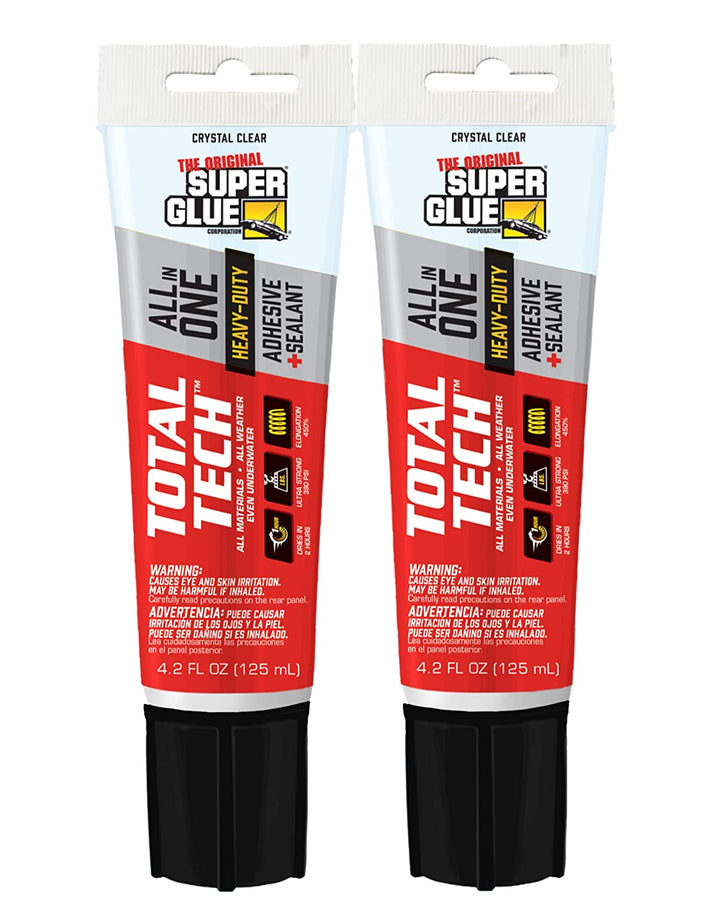 - Total Tech - All-In-One Adhesive & Sealant - 4.2 Oz. Cartridges - Clear (2 Count)