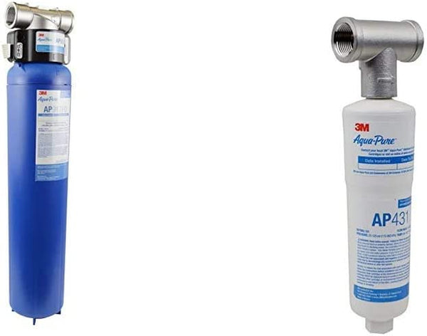 Whole House Sanitary Quick Change Water Filter System AP903 & Whole House Scale Inhibition Inline Water System AP430SS, Helps Prevent Scale Build up on Hot Water Heaters and Boilers