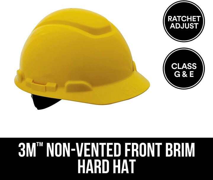 Non-Vented Hard Hat with Ratchet Adjustment, Yellow
