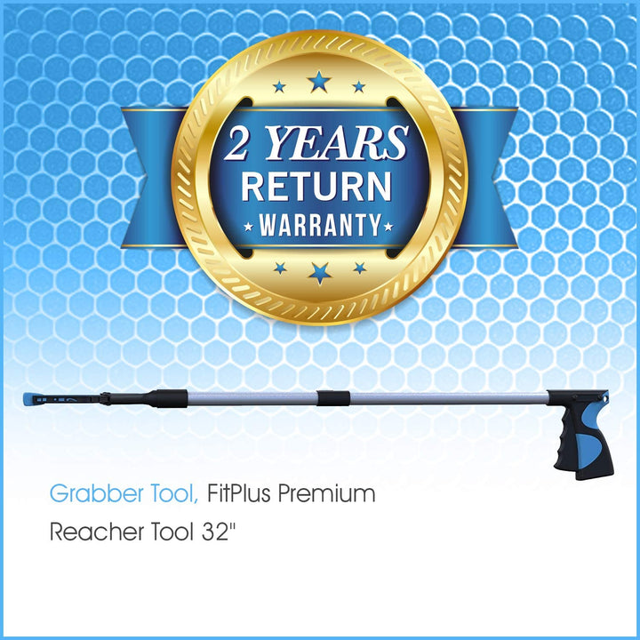 Fiplus Powergrip T9, Grabber Tool, Wide Jaw, Foldable, Steel Cable, with 96 Grip Points for Firm Grip, 32" with Magnet,