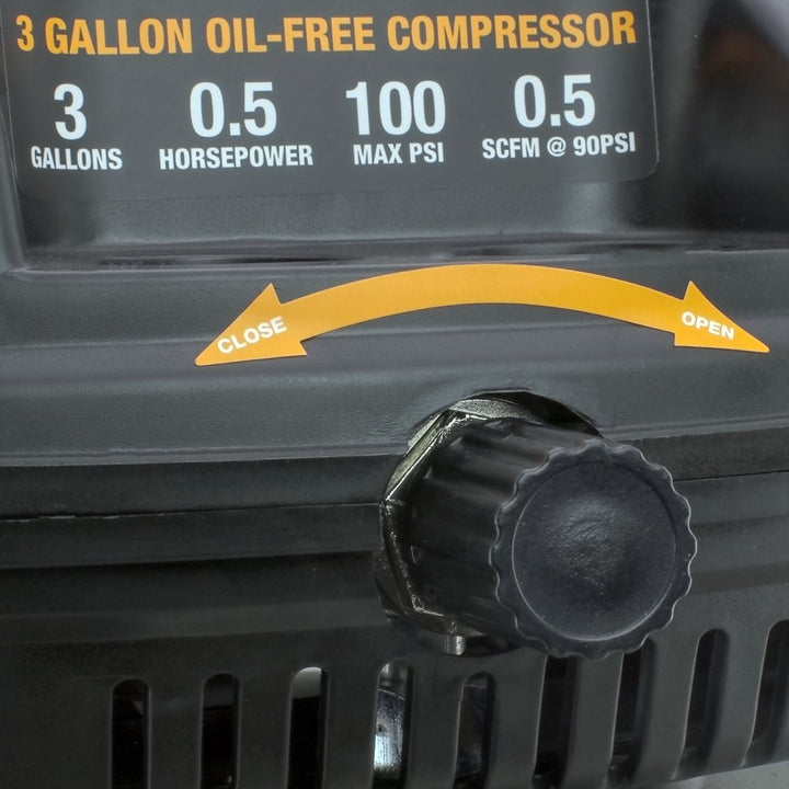 Numax 3 Gallon Oil-Free Air Compressor W/ Air Hose & 11 Piece Inflation Kit, S3GICK