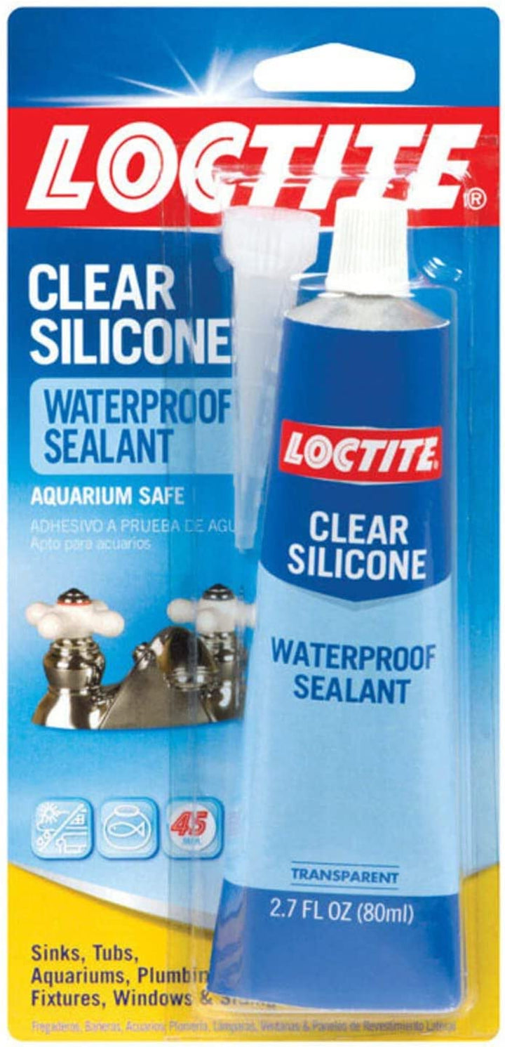 908570 2.7 Oz Tub Clear Silicone Waterproof Sealant, Single Tube