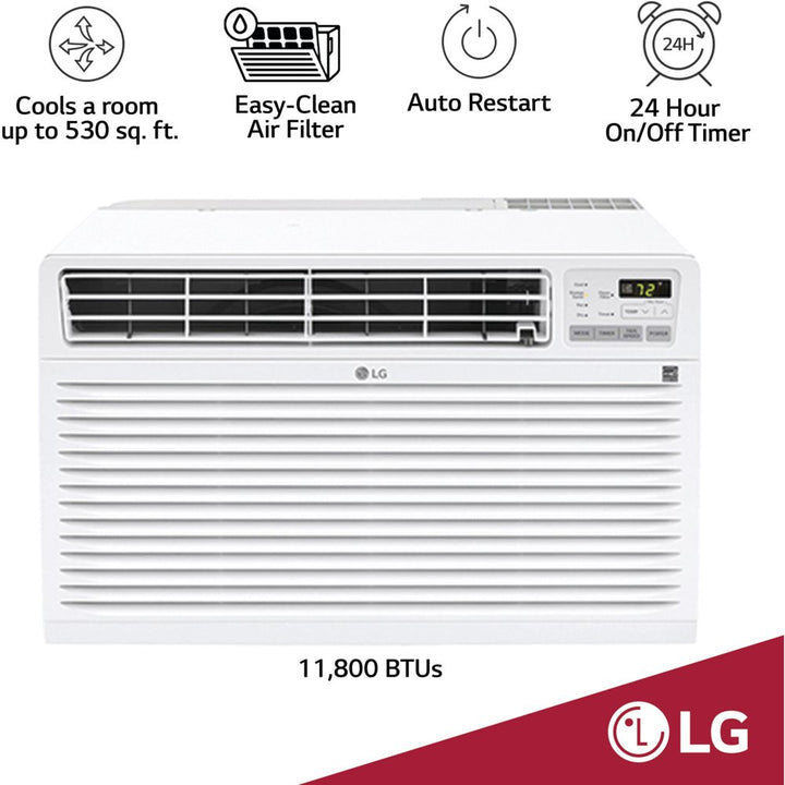 11,800 BTU Through-The-Wall Air Conditioner with Remote, Cools up to 530 Sq. Ft., ENERGY STAR®, 3 Cool & Fan Speeds, Universal Design Fits Most Sleeves, 115V