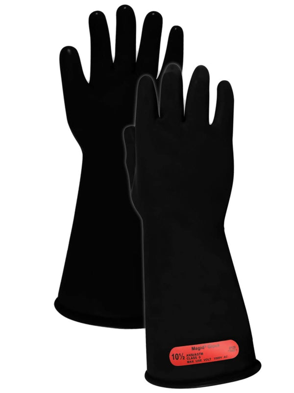 Class 0 Low-Voltage Rubber Insulating Linemen Safety Gloves, 1 Pair, 14” Long