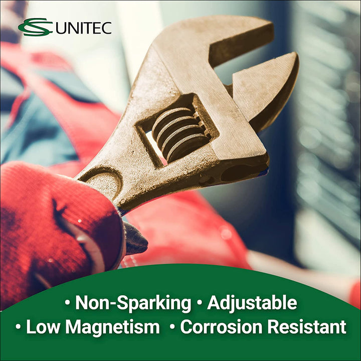 CS Unitec | Non-Sparking & Non-Magnetic Adjustable Wrench | 6In Aluminum Bronze Tool, TUV Certified & Beryllium Free