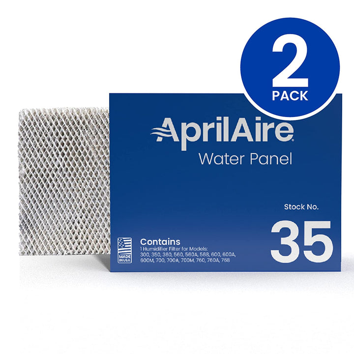 Aprilaire 35 Water Panel Humidifier Filter Replacement for Aprilaire Whole House Humidifier Models 350, 360, 560, 560A, 568, 600, 600A, 600M, 700, 700A, 700M, 760, 760A, 768 (Pack of 2)