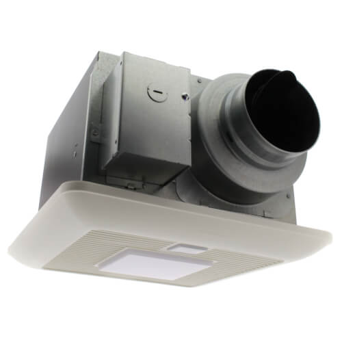 WhisperSense Lite 50/80/110 CFM Ceiling Mounted Fan w/ Light, Dual Motion & Humidity Sensor