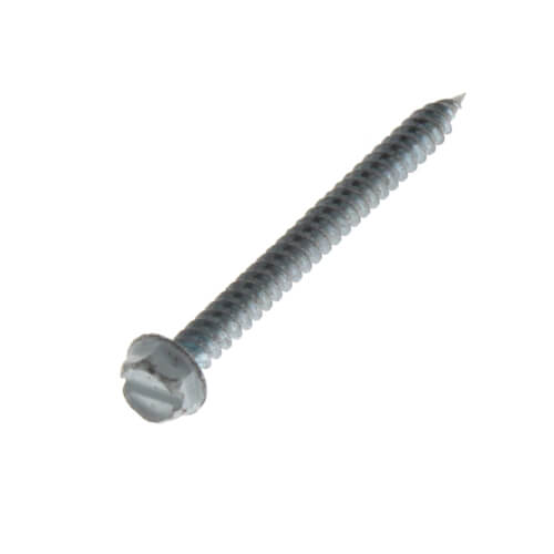 2" (Len.) 1/4" (Head Size) Slotted Hex Washer Head Zip-In Sheet Metal Screws, White (250 Pack)
