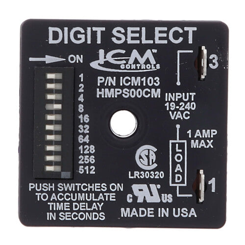 ICM103 Delay on Make Timer (1-1,023 Second Switch-Settable Delay)