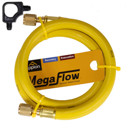 3/8" MegaFlow High-Speed Recovery Hose, 4 , 1/4" x 1/4" Flare (Yellow)