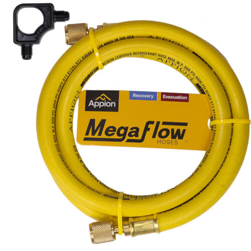 3/8" MegaFlow High-Speed Recovery Hose, 6 , 1/4" x 1/4" Flare (Yellow)