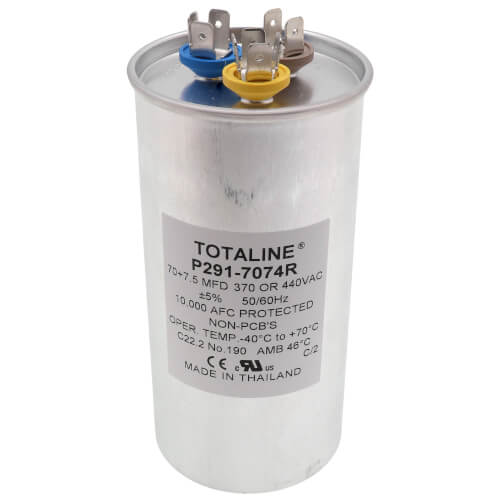 Totaline - Run Capacitor Round 370/440v Dual 70/7.5MFD