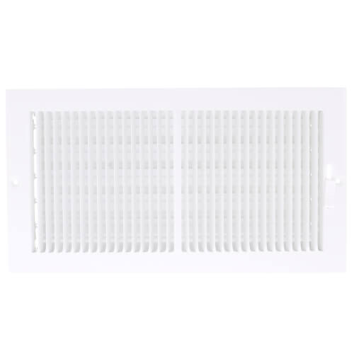 12" x 6" (Wall Opening Size) 2-Way Sidewall/Ceiling Register, 1/3" (White)