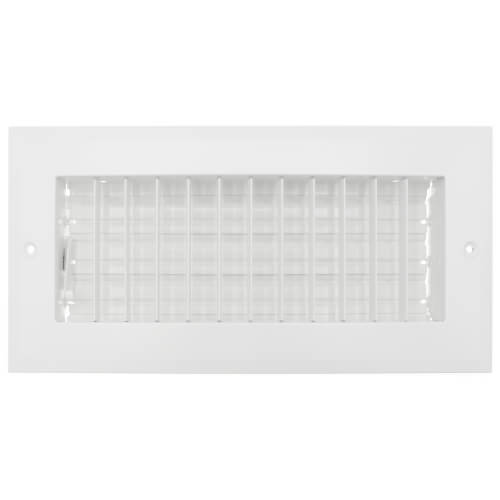 10" x 4" (Wall Opening Size) Sidewall/Ceiling Register, Adjustable (White)