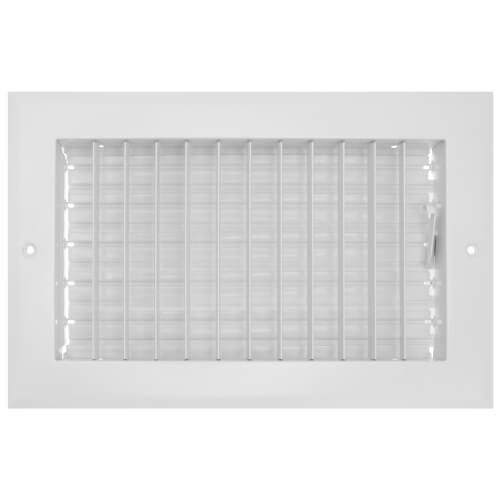 10" x 6" (Wall Opening Size) Sidewall/Ceiling Register, Adjustable (White)