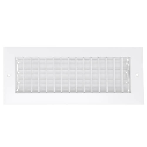 12" x 4" (Wall Opening Size) Sidewall/Ceiling Register, Adjustable (White)